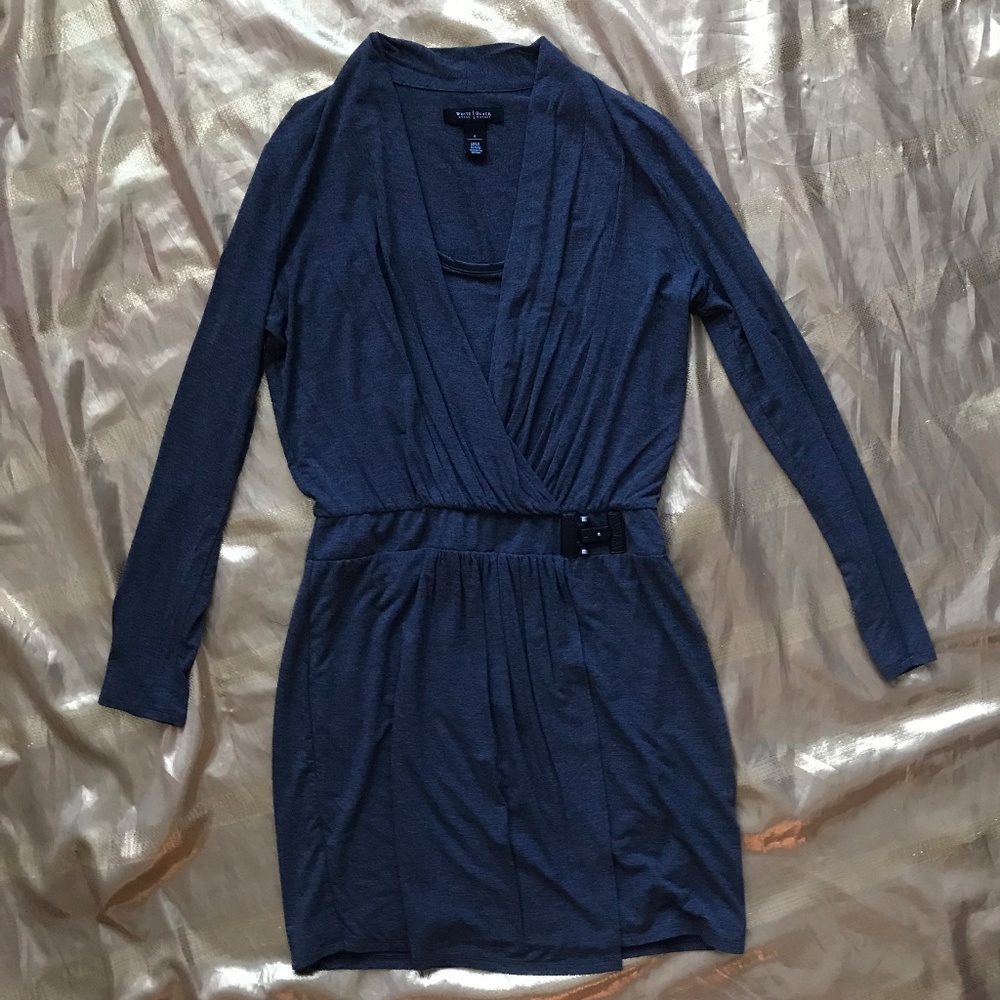 NEW! White House Black Market Dark Grey Wrap Dress